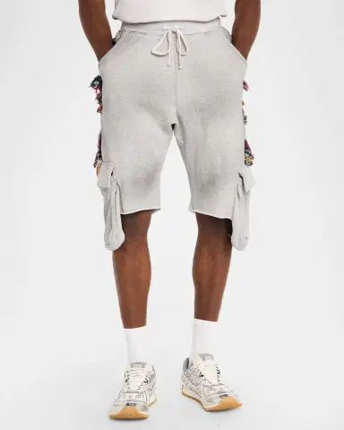 Alchemist Men's Victory Cotton Fringe-Trim Drawstring Cargo Shorts | Thumbnail 4