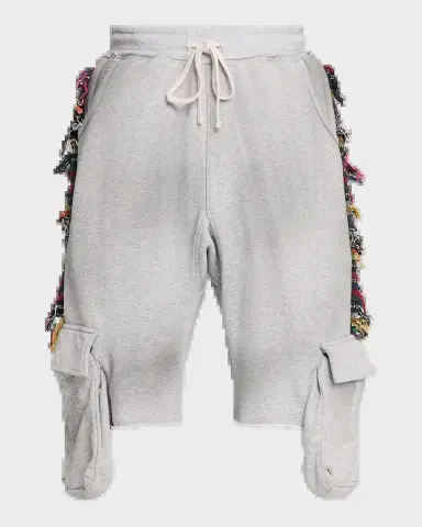 Alchemist Men's Victory Cotton Fringe-Trim Drawstring Cargo Shorts | Thumbnail 5