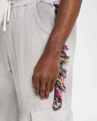 Alchemist Men's Victory Cotton Fringe-Trim Drawstring Cargo Shorts | Thumbnail 8