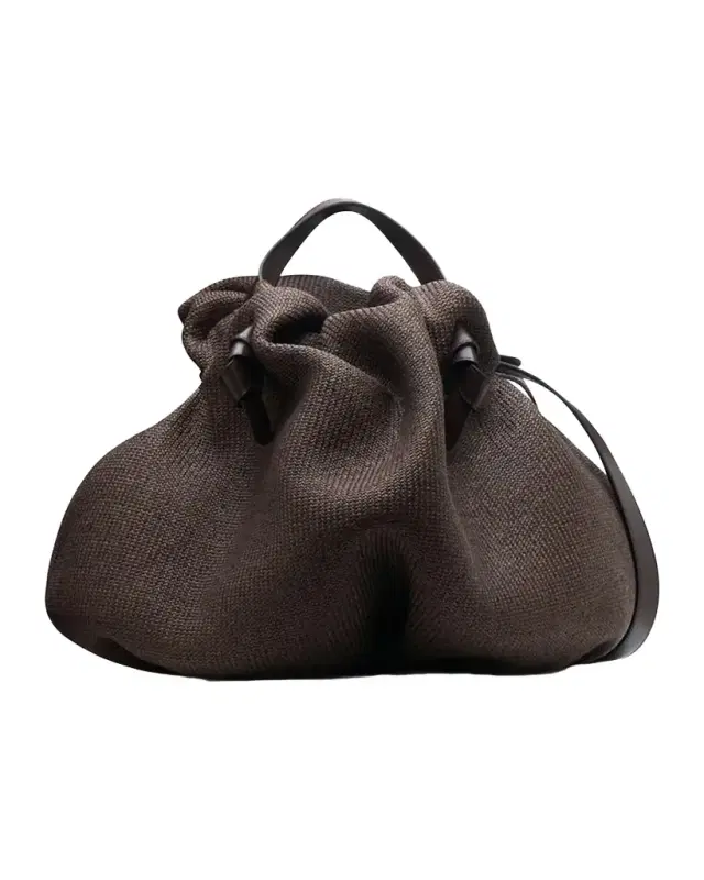 Neous Taurus Dumpling Raffia-Leather Tote Bag