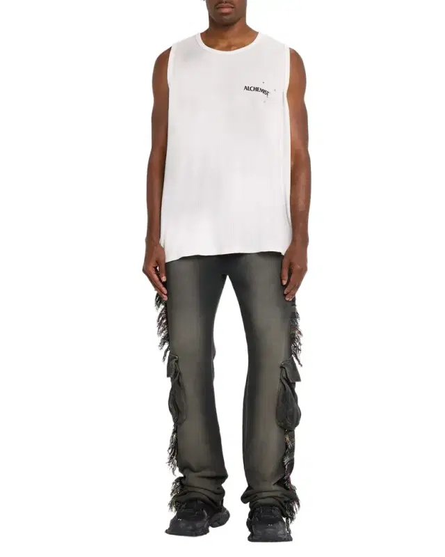 Alchemist Men's Cotton Know U Rider Fringed Cargo Sweatpants