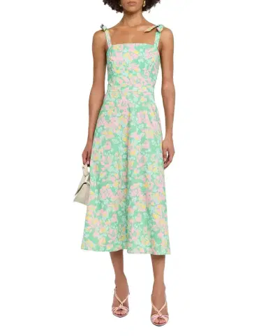 Shoshanna Majorelle Floral-Print Stretch Cotton Midi Dress | Thumbnail 1