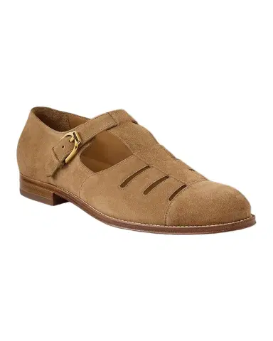Ralph Lauren Purple Label Calf-Suede Fisherman Sandal | Thumbnail 1 Ralph Lauren Purple Label Calf-Suede Fisherman Sandal | Thumbnail 1
