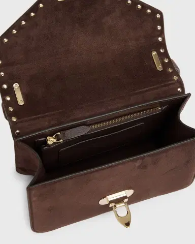 Valentino Garavani Rockstud Suede Shoulder Bag | Thumbnail 4 Valentino Garavani Rockstud Suede Shoulder Bag | Thumbnail 4