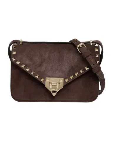 Valentino Garavani Rockstud Suede Shoulder Bag | Thumbnail 1 Valentino Garavani Rockstud Suede Shoulder Bag | Thumbnail 1