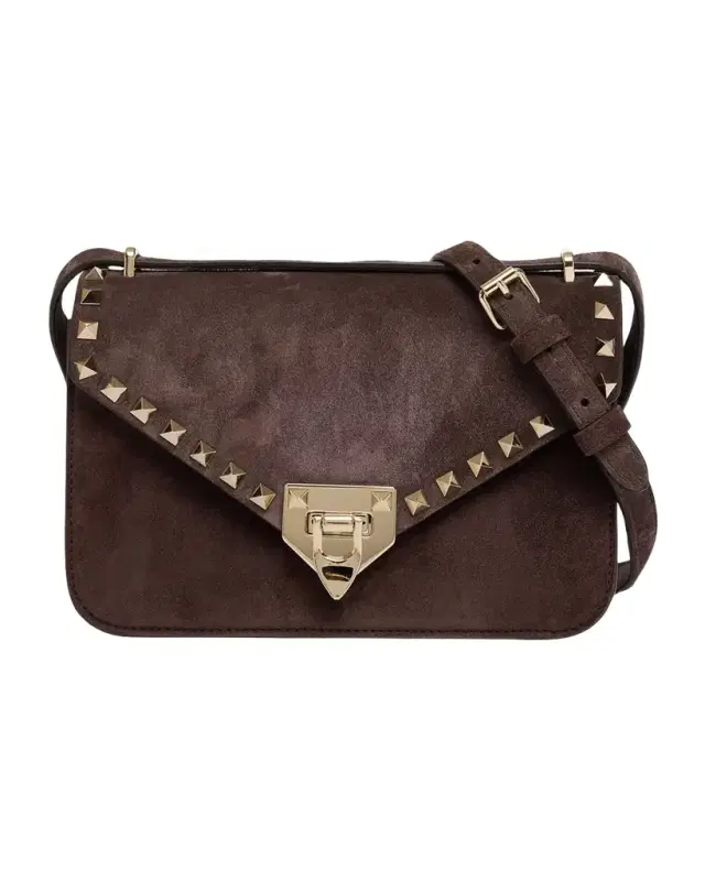 Valentino Garavani Rockstud Suede Shoulder Bag