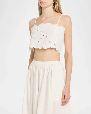 Cinq à Sept Caterina Paisley Bloom Crop Top | Thumbnail 3 Cinq à Sept Caterina Paisley Bloom Crop Top | Thumbnail 3