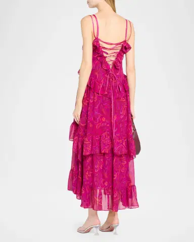 Cinq à Sept Anahi Ruffled Paisley Bloom Maxi Dress | Thumbnail 2