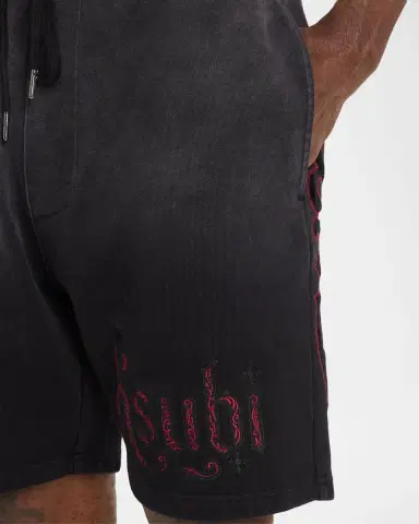 Ksubi Men's Paise Trak Embroidered Logo Fleece Cotton Shorts | Thumbnail 4