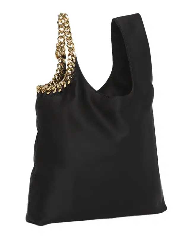 Falabella Chain-Trim Satin Top-Handle Bag
