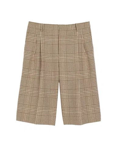 AMI PARIS Men's Plaid Pleated Wool Shorts | Thumbnail 1 AMI PARIS Men's Plaid Pleated Wool Shorts | Thumbnail 1