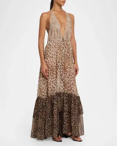 Ramy Brook Milena Colorblocked Leopard Maxi Dress | Thumbnail 3