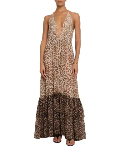 Ramy Brook Milena Colorblocked Leopard Maxi Dress | Thumbnail 1