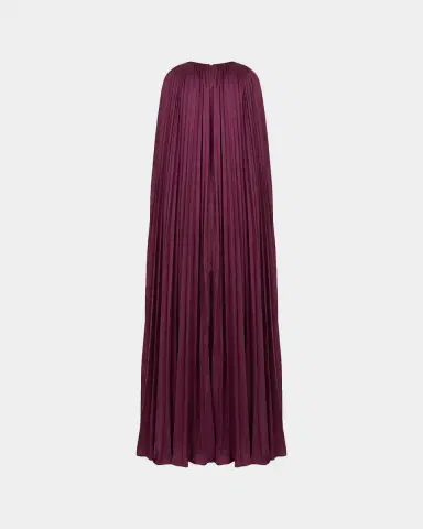 Mac Duggal Metallic Pleated Charmeuse Cape Gown | Thumbnail 5 Mac Duggal Metallic Pleated Charmeuse Cape Gown | Thumbnail 5