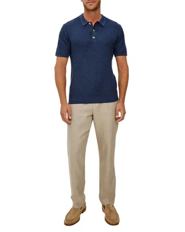 Men 's Nathan Textured Cotton & Cashmere Polo Shirt
