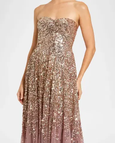Mac Duggal Sequin-Embellished Tulle A-Line Gown | Thumbnail 3 Mac Duggal Sequin-Embellished Tulle A-Line Gown | Thumbnail 3