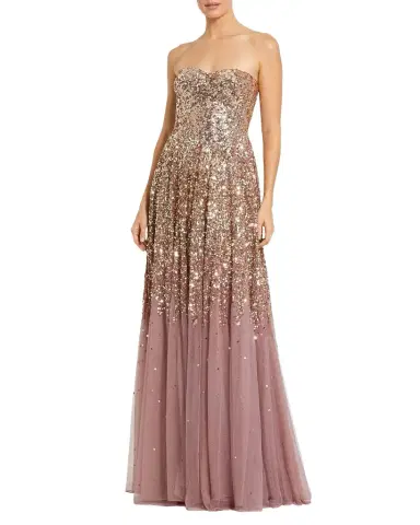 Mac Duggal Sequin-Embellished Tulle A-Line Gown | Thumbnail 1 Mac Duggal Sequin-Embellished Tulle A-Line Gown | Thumbnail 1
