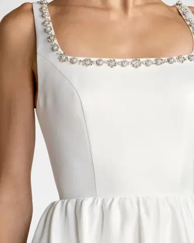 Mac Duggal Beaded Satin A-Line Midi Dress | Thumbnail 5