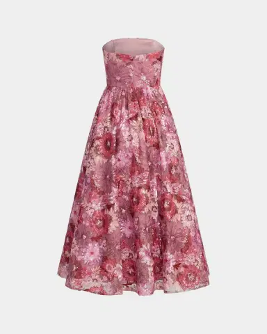 Mac Duggal Floral Sequinned A-Line Midi Dress | Thumbnail 4 Mac Duggal Floral Sequinned A-Line Midi Dress | Thumbnail 4