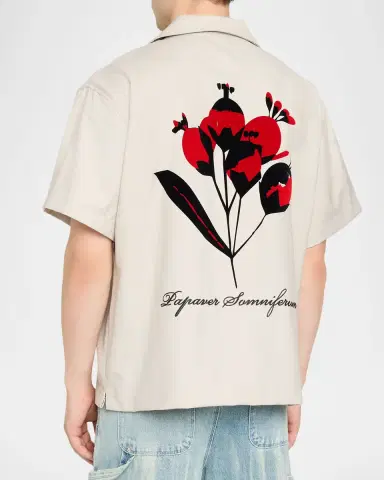 RTA Men 's Nathan Logo Script Short-Sleeve Shirt | Thumbnail 2
