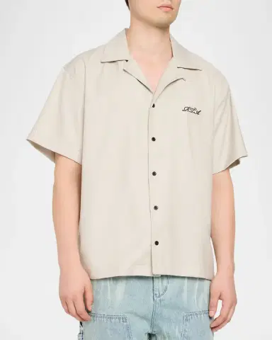 RTA Men 's Nathan Logo Script Short-Sleeve Shirt | Thumbnail 3