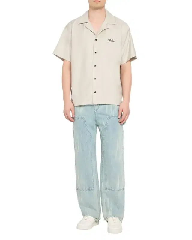 Men 's Nathan Logo Script Short-Sleeve Shirt