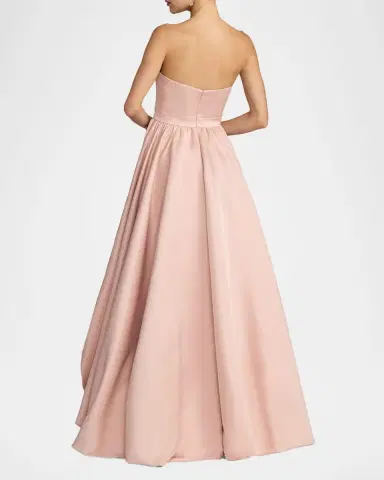 Mac Duggal 3D Rosette Satin Ballon Gown | Thumbnail 2 Mac Duggal 3D Rosette Satin Ballon Gown | Thumbnail 2