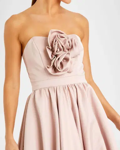 Mac Duggal 3D Rosette Satin Ballon Gown | Thumbnail 3 Mac Duggal 3D Rosette Satin Ballon Gown | Thumbnail 3