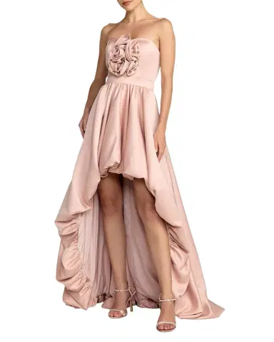 Mac Duggal 3D Rosette Satin Ballon Gown | Thumbnail 1 Mac Duggal 3D Rosette Satin Ballon Gown | Thumbnail 1