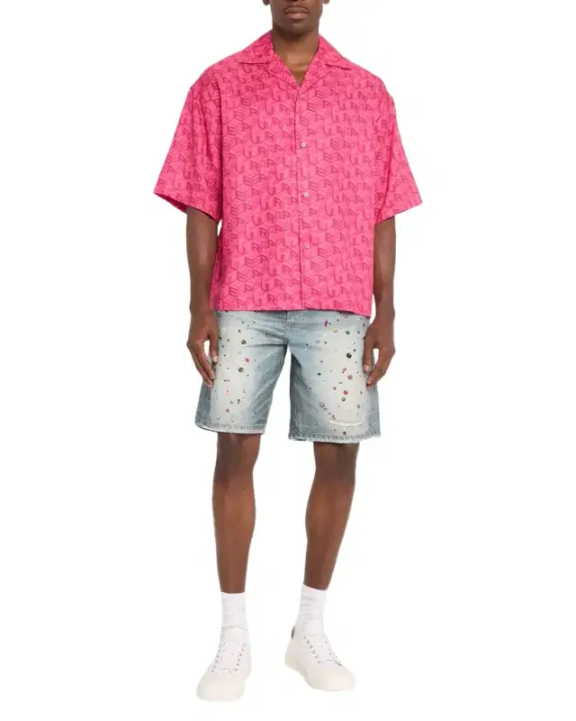 Men 's P059 Embellished Denim Shorts