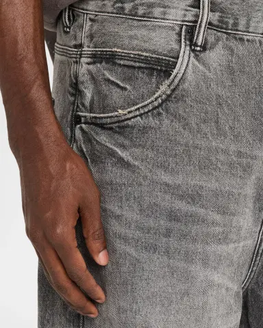 PURPLE Men's High Summer Distressed Asymmetric Denim Shorts | Thumbnail 4 PURPLE Men's High Summer Distressed Asymmetric Denim Shorts | Thumbnail 4