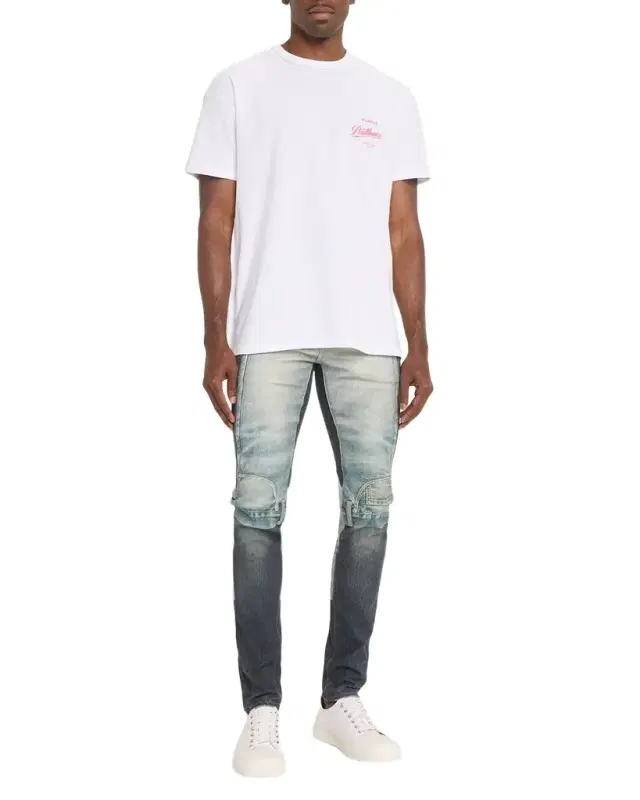 Men 's Upside Down Patchwork Skinny Jeans