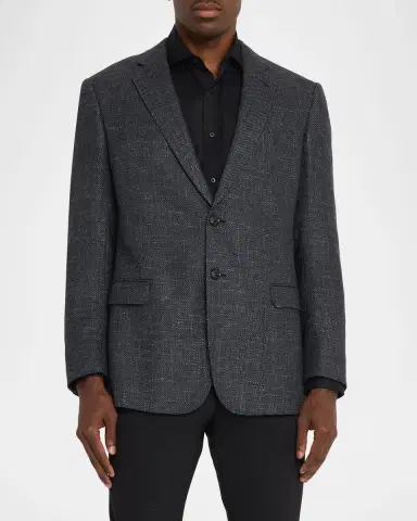 Giorgio Armani Men's Wool Blend Melange Two-Button Sport Coat | Thumbnail 3 Giorgio Armani Men's Wool Blend Melange Two-Button Sport Coat | Thumbnail 3