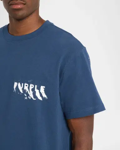 PURPLE Men's ogo Cotton Crewneck T-Shirt | Thumbnail 4 PURPLE Men's ogo Cotton Crewneck T-Shirt | Thumbnail 4
