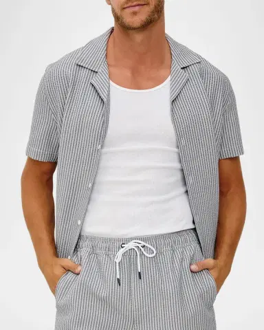 Rails Men's Amalfi Deck-Striped Seersucker Shirt | Thumbnail 5 Rails Men's Amalfi Deck-Striped Seersucker Shirt | Thumbnail 5