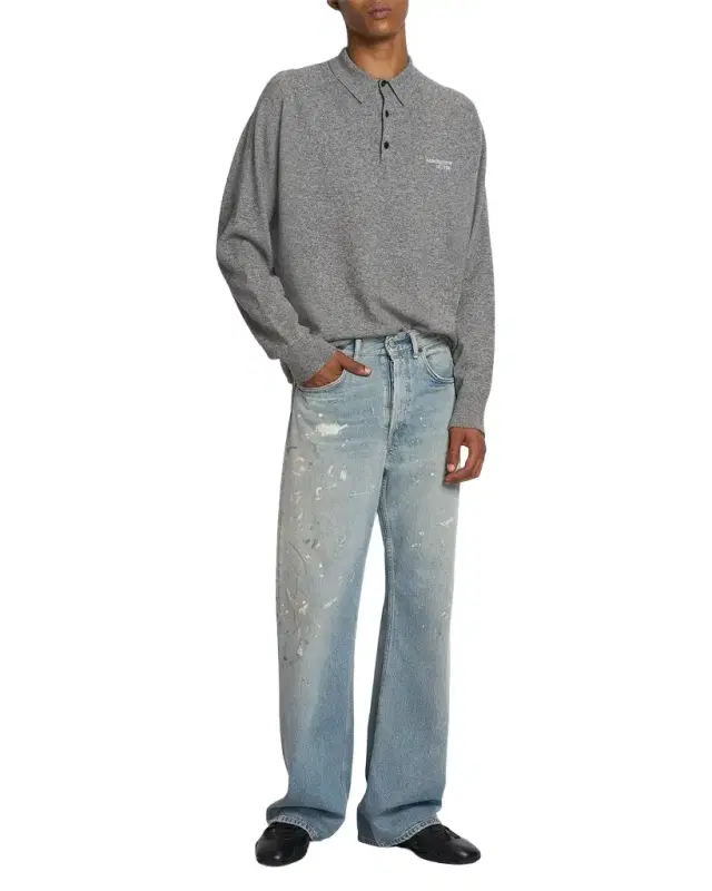 Acne Studios Men 's Trafalgar Paint Splatter Straight-Leg Jeans