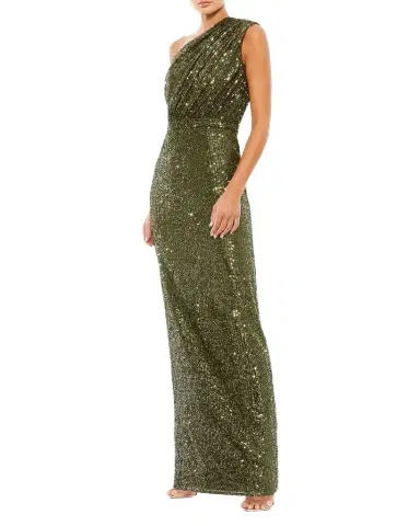 Mac Duggal Petite Sequined One-Shoulder Column Gown | Thumbnail 1
