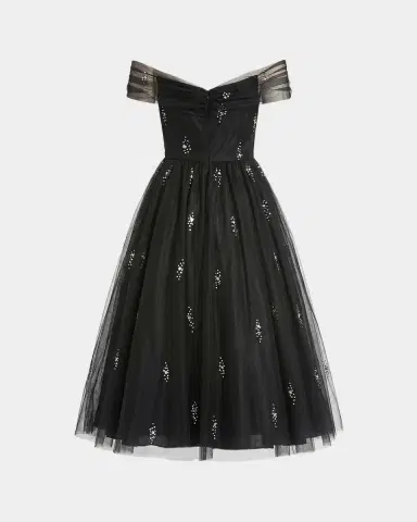 Mac Duggal Embellished Off-The-Shoulder Cocktail Midi Dress | Thumbnail 4