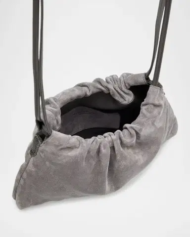 Brunello Cucinelli Suede Drawstring Shoulder Bag | Thumbnail 3 Brunello Cucinelli Suede Drawstring Shoulder Bag | Thumbnail 3