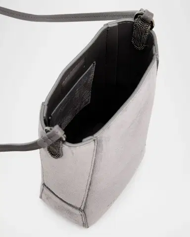 Brunello Cucinelli BC Duo Monili-Trim Suede Phone Holder | Thumbnail 3 Brunello Cucinelli BC Duo Monili-Trim Suede Phone Holder | Thumbnail 3