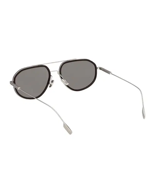 Men's Double-Bridge Titanium Aviator Sunglasses