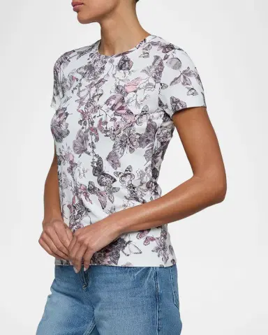 L'Agence Ressi Short-Sleeve Butterfly Vine Tee | Thumbnail 3 L'Agence Ressi Short-Sleeve Butterfly Vine Tee | Thumbnail 3