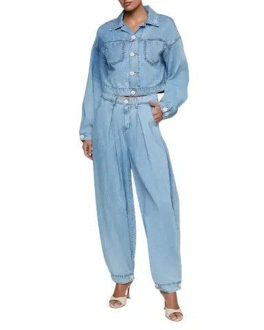 L'Agence Gaines Balloon-Sleeve Denim Jacket | Thumbnail 1 L'Agence Gaines Balloon-Sleeve Denim Jacket | Thumbnail 1