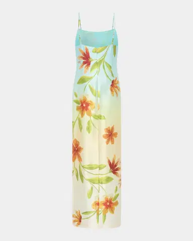 Milly Lily Floral-Print Satin Column Maxi Dress | Thumbnail 2