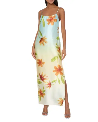 Milly Lily Floral-Print Satin Column Maxi Dress | Thumbnail 1