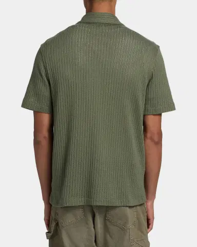 Vince Men 's Pointelle Short-Sleeve Shirt | Thumbnail 2