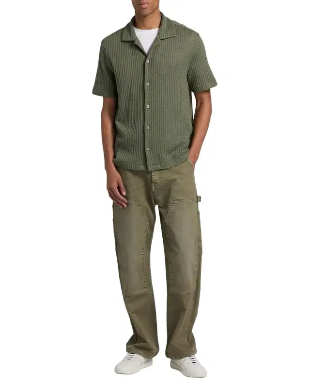 Vince Men 's Pointelle Short-Sleeve Shirt