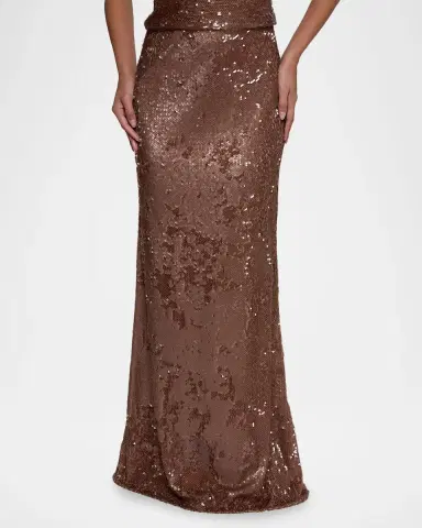 L'Agence Zeta Sequined Maxi Skirt | Thumbnail 3