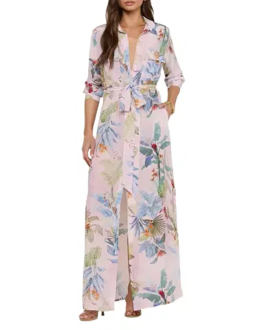 L'AGENCE Cameron Palm Maxi Shirtdress | Thumbnail 1 L'AGENCE Cameron Palm Maxi Shirtdress | Thumbnail 1