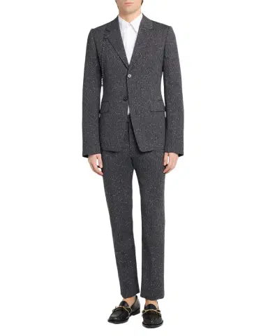 Alexander McQueen Men's Wool Flecked Pinstripe Harness Single-Breasted Blazer | Thumbnail 1 Alexander McQueen Men's Wool Flecked Pinstripe Harness Single-Breasted Blazer | Thumbnail 1